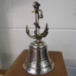 *RMS Niagara. A commemorative hand bell with anchor handle, the bell engraved R.M.S. Niagara dated