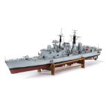 *Royal Navy Destroyer. A good scale model of the Royal Navy Destroyer D98, HMS York, finely built in