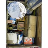 *Assorted Automobilia. Two boxes of assorted badges, wheel hubs, greasers, insignia, original