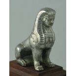 *Armstrong Siddeley. A Sphinx mascot in aluminium, mounted on a wooden display base, together with