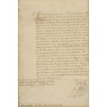 *Transportation to America. Original manuscript payment order by Sir Robert Walpole (1676-1745),