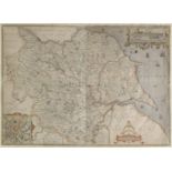 Saxton (Christopher & Webb William), [Yorkshire, circa 1642], untitled hand coloured map engraved by
