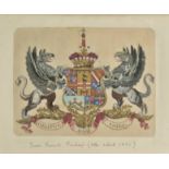 Heraldry Manuscript. An album containing heraldic watercolours on 26 sheets, 17th-20th century,