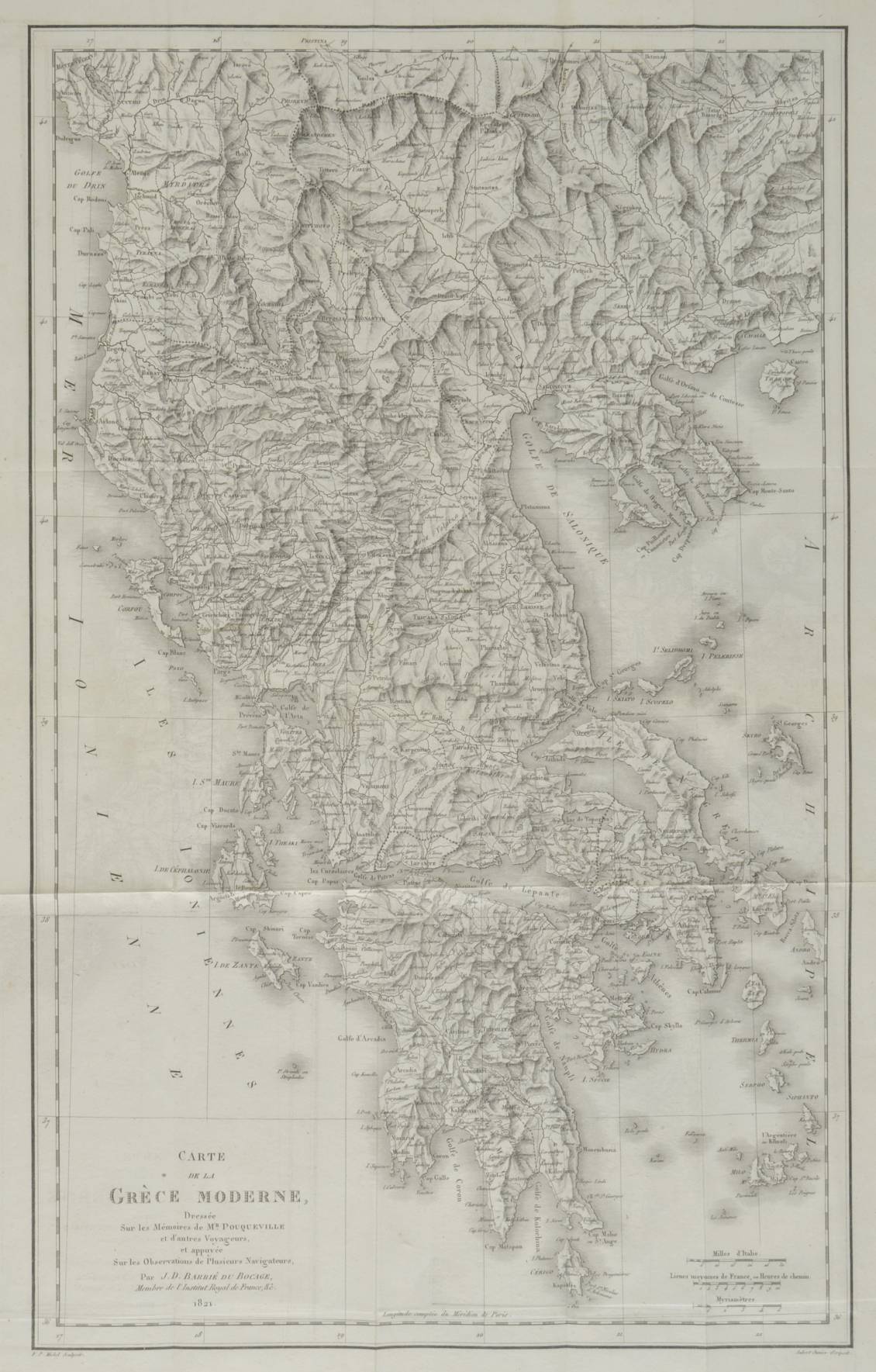 Pouqueville (F.C.H.L.). Voyage dans la Grece, 5 volumes, 1st edition, Paris, 1820-21, half titles,