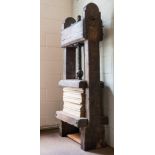 *Standing Press. A large hardwood standing press, circa late 18th century/early 19th century with