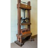 *Standing Press. A handsome oak & beech 'French style' standing press by Hampson Bettridge & Co.,