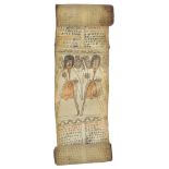 *Ethiopian Magic Scroll. A vellum scroll of three stitched membranes, probably late 19th century,