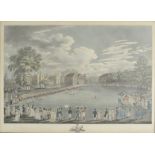*Military. Untitled engraving of a military parade, circa 1810, aquatint with contemporary hand