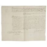 *Stanhope (Philip, 2nd Earl of Chesterfield, 1633-1714). Manuscript licence issued in the name