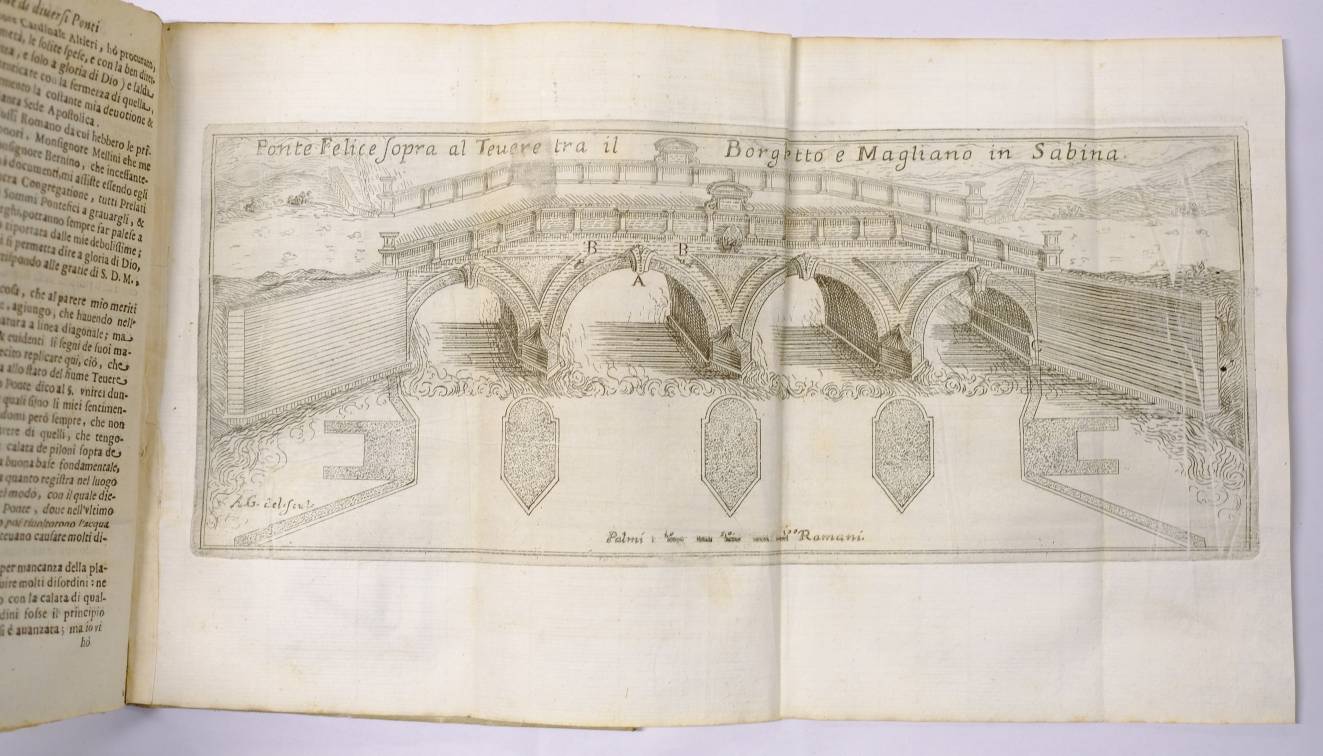 Martinelli (Agostino). Descrittione di diversi ponti esistenti sopra li fiumi Nera, e Teuere. Con un - Image 5 of 6