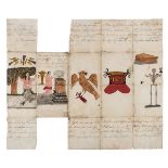 *Moveable Manuscript. Hand written and illustrated transformation booklet, circa 1824, large