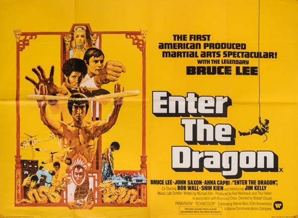 *Enter the Dragon, directed by Robert Clouse, 1972, starring Bruce Lee, UK quad poster in folded