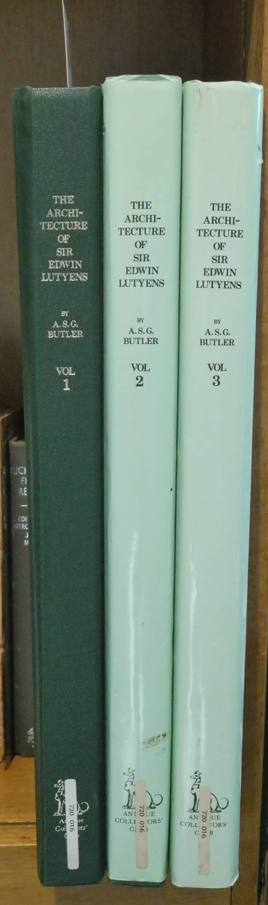 Butler (A.S.G.). The Lutyens Memorial. The Architecture of Sir Edwin Lutyens, 3 volumes, Antique
