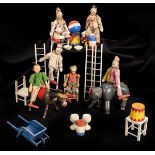 *Schoenhut (A., of Philadelphia). A large collection of jointed wooden circus figures and animals,