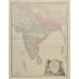 India. A mixed collection of ten maps, 18th & 19th century, engraved maps, many with contemporary