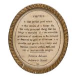 *Sampler. A linen sampler by Rebecca Johnson, Ackworth School, 1810, worked in fine cross-stitch