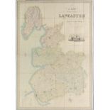 Lancashire. Hennet (George), A Map of the County Palatine of Lancaster Divided into Hundreds and