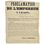 *Printed Broadsides. Napoleon III. Proclamation de l'Empereur a l'Armée, 12 Juillet 1854, printed