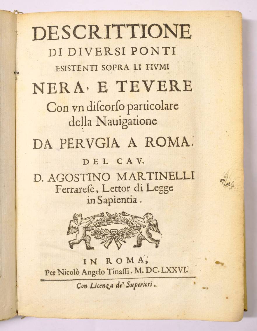 Martinelli (Agostino). Descrittione di diversi ponti esistenti sopra li fiumi Nera, e Teuere. Con un - Image 4 of 6