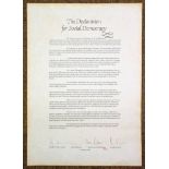 *Limehouse Declaration. The Declaration for Social Democracy, 25 January 1981, printed statement
