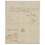 Le Neve (Peter, 1661-1729) & Abuse of Official Postal Franking. An autograph letter to Peter le Neve