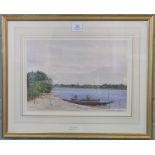 *Fraser (R.W.). Demerara River, 20th century, watercolour, signed with initials to lower left,