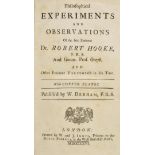 Hooke (Robert). Philosophical Experiments and Observations..., edited by William Derham, 1st