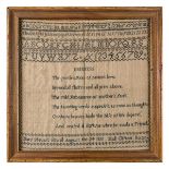 *Samplers. A pair of linen samplers, by Mary Steuart Powell and Sarah Steuart Powell, 1810, worked