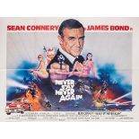 Never Say Never Again, directed by Irvin Kershner, 1983, starring Sean Connery, UK quad poster in