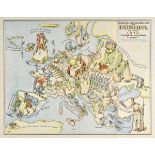 Satirical map. Gedrängte Fruhjahrsubersicht von Europa im Jahre 1915. Masstab bis auf weiteres 3