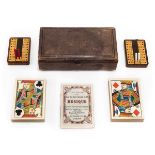 *Reynolds (Joseph & Sons). Bezique set, circa 1875, double deck of playing cards, each pack