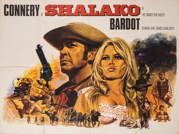 *Shalako, directed by Edward Dmytryk, 1968, starring Sean Connery and Brigitte Bardot, artwork by