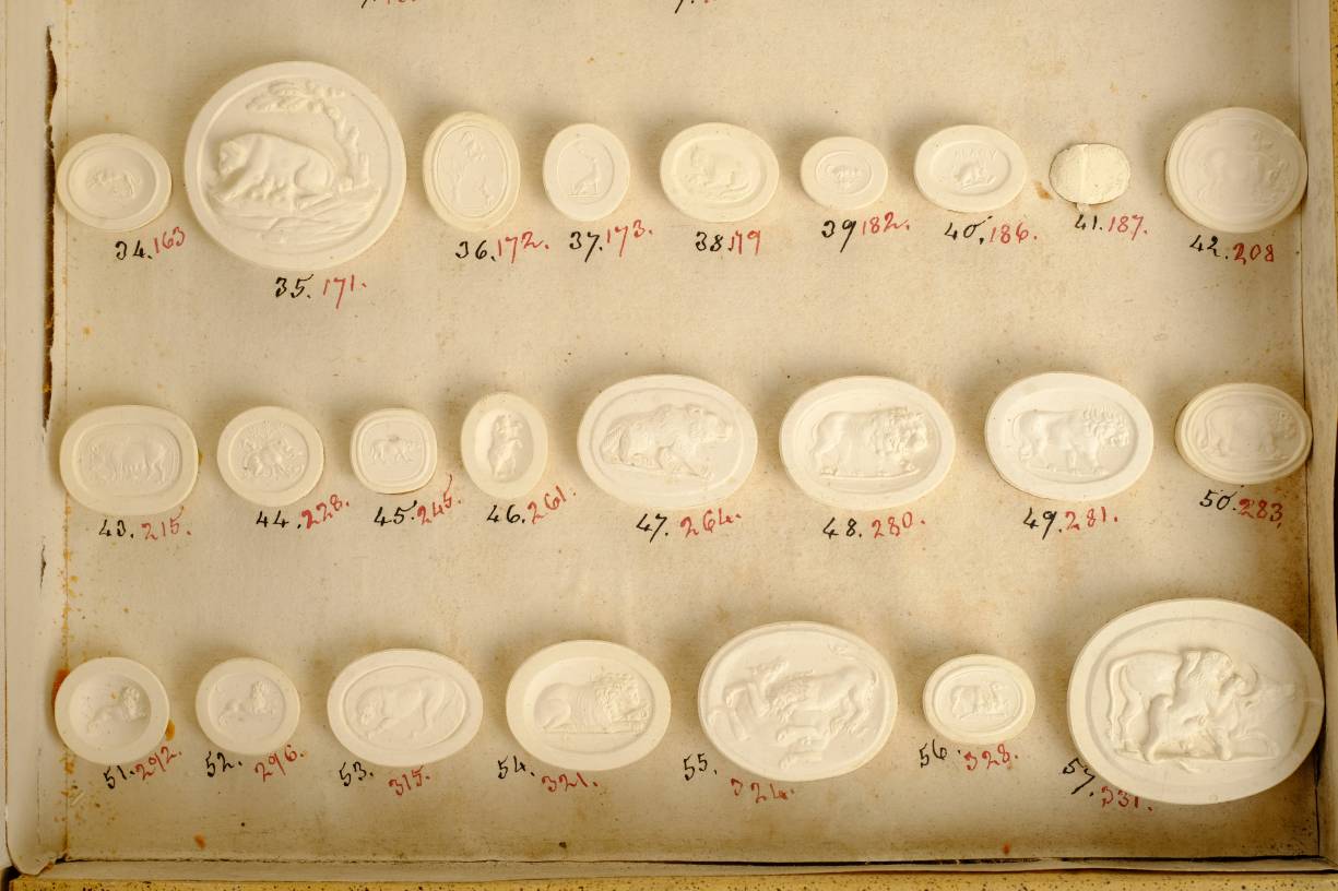 *Grand Tour. A 19th century book form box, containing 138 classical plaster seals, Impronte Gemmarie - Image 3 of 6