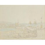 *Cornwall. Padstow Pier 1839, pencil heightened with watercolour, titled and dated lower right, 23 x