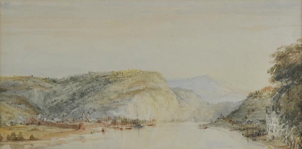 *Boys (Thomas Shotter, 1803-1874). Ehrenbreitstein on the Rhine, watercolour on paper, showing a