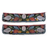 *North American Indian. A pair of Iroquois/Haudenosaunee beadwork cuffs, decorated with flowers on a