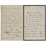 *Palmer (Samuel, 1805-1881). A group of five autograph letters signed, 'Samuel Palmer' or 'S.