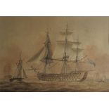 *Pocock (Nicholas, 1740-1821). H.M.S. Victory sailing down the English Channel, 1813, watercolour on