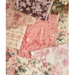 *Fabric samples. A collection of approximately fifty fabric samples, French & English, 19th/early