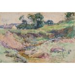 *Birch (Samuel John Lamorna, 1869-1955). The Way of the Brook, 1896, watercolour on board, titled