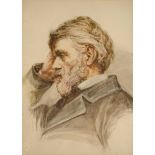 *Roomes (Ernest, late 19th century). Portrait of Thomas Carlyle (1795-1881), circa 1870, watercolour