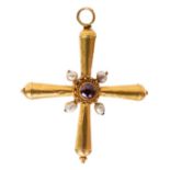 *Byzantine. A Pectoral Cross, 5-6th century, in gold with four hollow tapering bars and suspension