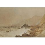 *Copley Fielding (Anthony Vandyke, 1787-1855). Salvaging a Wreck, watercolour, signed by artist to