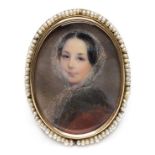 *Richmond (George, 1809-1896). Portrait of the artist's wife Julia Richmond (1811-1881), circa 1830,