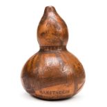 *Gourd. A 19th century Italian double gourd with scrimshaw decoration, engraved 'Martaggio delle