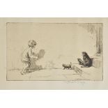 *Soper (Eileen Alice, 1905-1990). Girl with Cats on a Step, etching, signed in pencil, plate size