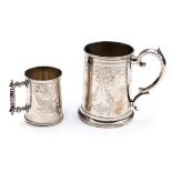 *Mug. A Victorian silver mug by Edward Charles Brown, London 1869, engraved with initials and dated,