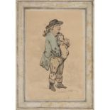 *Rowlandson (Thomas, 1756-1827). Portrait of a rotund man, circa 1810, watercolour, some marginal