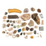 *Minerals & Shells. An old collection of minerals and shells, formed circa 1890-1910, including blue