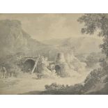 *Holworthy (James, 1781-). Landscape with lime kilns, early 19th century monochrome wash drawing,